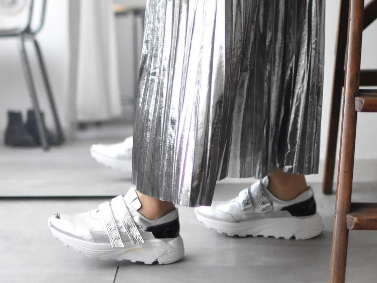 0001 Round Toe Double Velcro High tech Leather Sneakers AL2551SN Browncombi 木型 . C1699