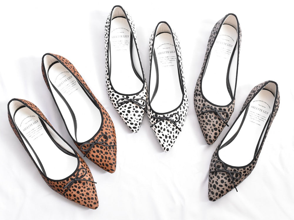 1019 ポインテッドバレエシューズ AL2120K Browncheetah 木型No.A296