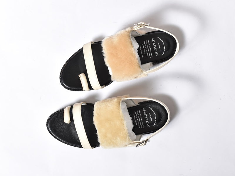 1024 異素材コンビバックベルトトングサンダル AL2411S Mouton 木型No.S1642H