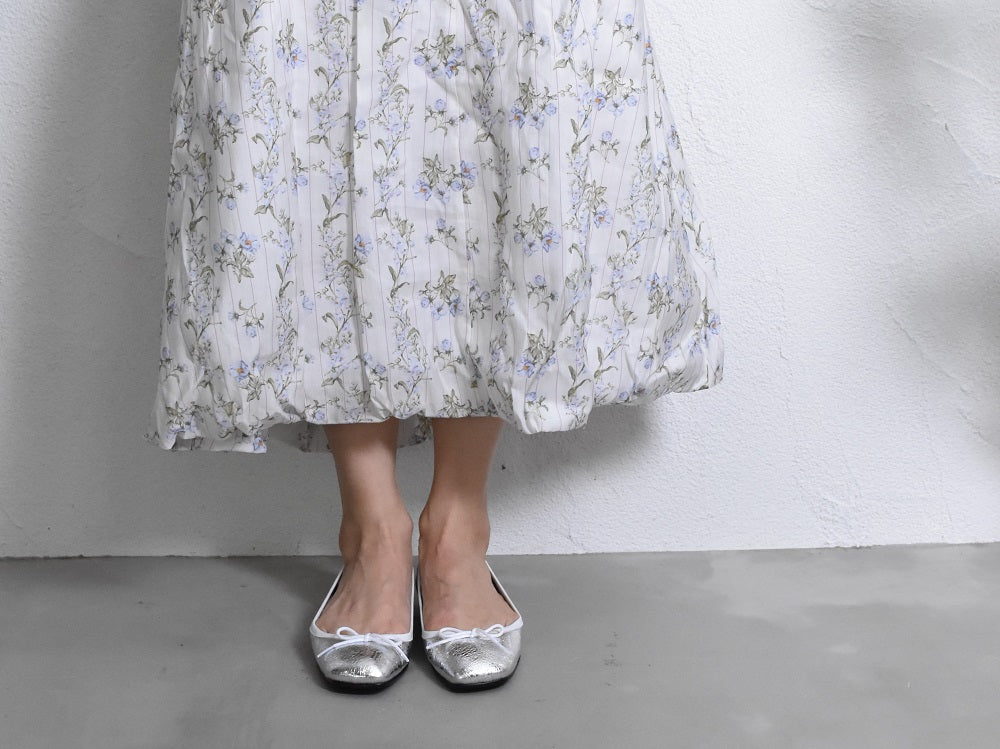 1017 スクエアカットバレエシューズ AL2001K White 木型No.A278