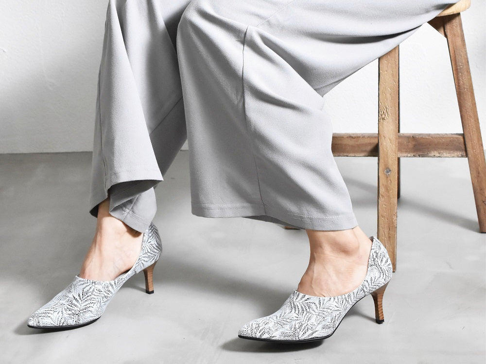 004 ポインテッドセパレートパンプス AL2231P Khaki 木型No.X1395