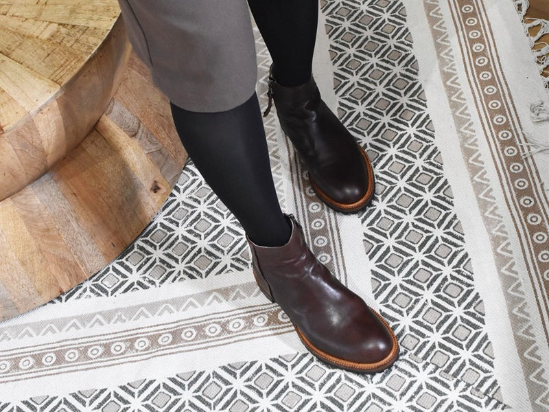 018 プレーンフラットエンジニアショートブーツ AL2327SB Black 木型No.G1913