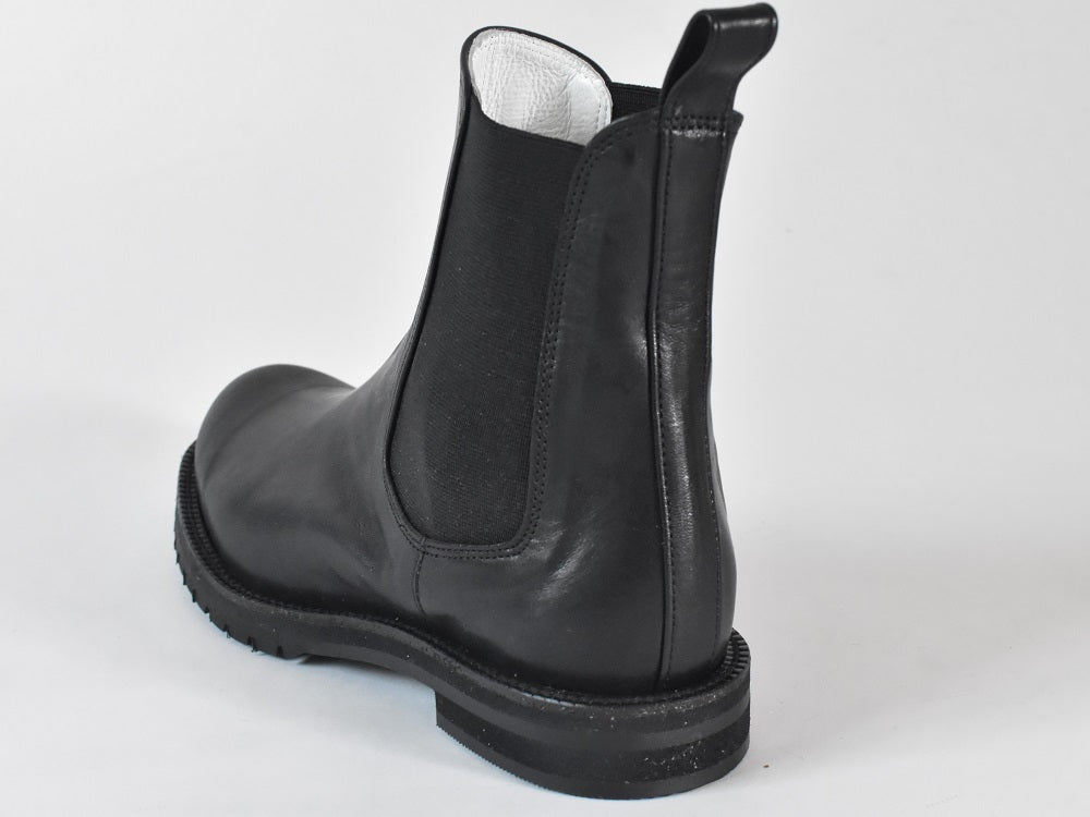 00001 ラウンドトウサイドゴアショートブーツ AL2517SB Black 木型No.G1913