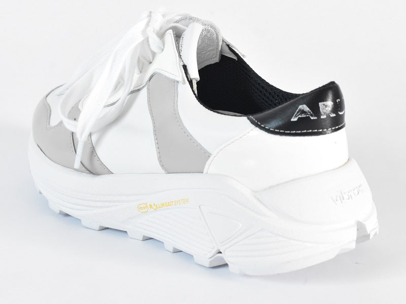 0001 Roundtoe Lace Up High tech LeatherSneakers AL2500SN Whitecombi 木型 . C1699