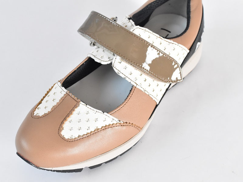 0001 Wingtip One Strap Velcro Sneakers AL2525SN Browncmbi 木型 . F1888