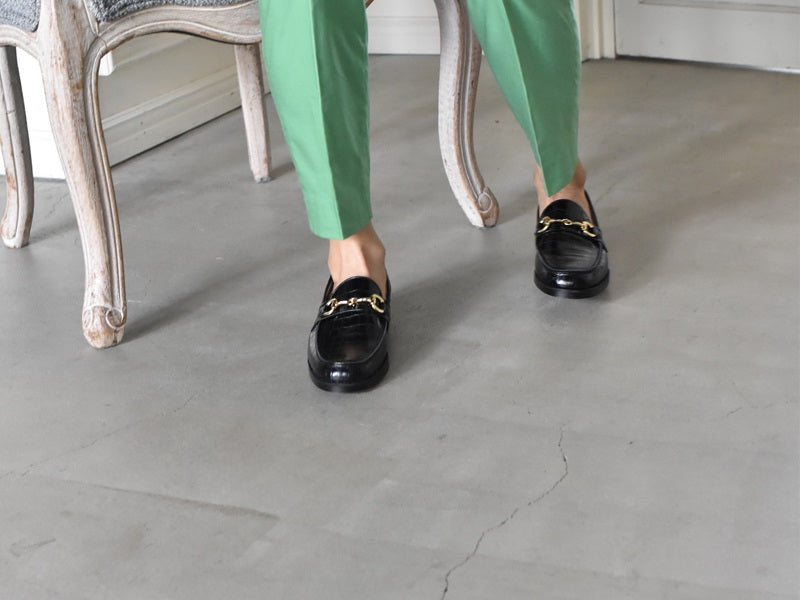 008 ラウンドトウビットローファー (エナメル) AL2103K Blackenamel 木型No.C1813