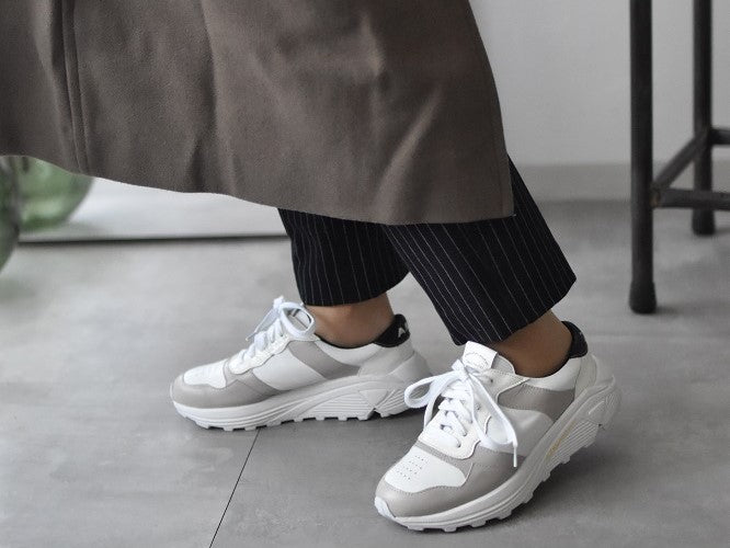 0001　Roundtoe Lace Up Highttech LeatherSneakers　AL2500SN  Blackcmbi　木型 . C1699