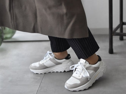 0001　Roundtoe Lace Up Highttech LeatherSneakers　AL2500SN  Blackcmbi　木型 . C1699