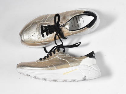 0001　Roundtoe Lace Up Highttech LeatherSneakers　AL2500SN  Goldcombi　木型 . C1699