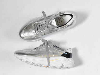 0001　Roundtoe Lace Up Highttech LeatherSneakers　AL2500SN  Silvercombi　木型 . C1699