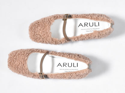 0001　スクエアモケモケメリージェーンシューズ　AL2521K  Ivorymokemoke　木型 . OGA