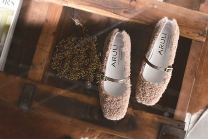 0001　スクエアモケモケメリージェーンシューズ　AL2521K  Ivorymokemoke　木型 . OGA