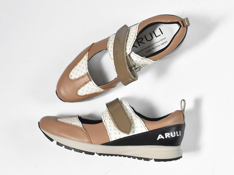 0001　Wingtip One Strap Velcro Sneakers　AL2525SN  Browncmbi　木型 . F1888