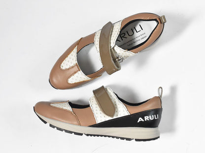 0001　Wingtip One Strap Velcro Sneakers　AL2525SN  Browncmbi　木型 . F1888