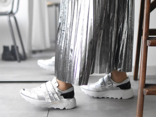 0001　Round Toe Double Velcro High tech Leather Sneakers　AL2551SN  Silvercombi　木型 . C1699