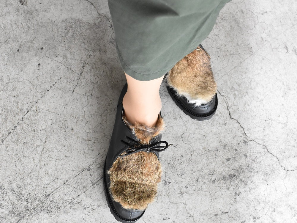 1001 チロリアンシューズ　AL1833K  Black/Rabbit　　木型No.H2546