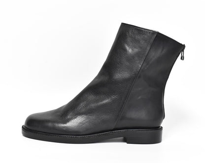 023ドレープフラットショートブーツ　AL2227SB　Black　　木型No.C1813