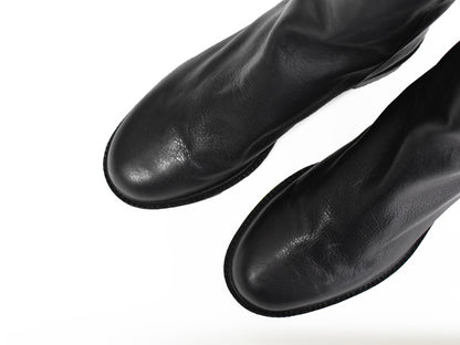 023ドレープフラットショートブーツ　AL2227SB　Black　　木型No.C1813