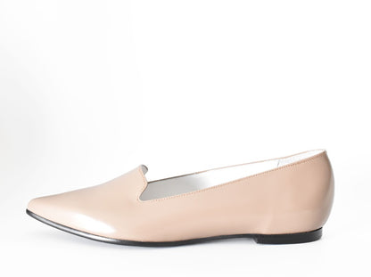 1019  ポインテッドフラットオペラシューズ　AL2405K　Beige　　木型No.A296