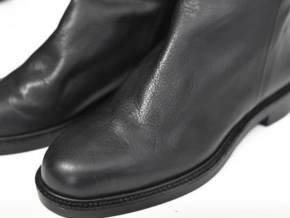 023ドレープフラットショートブーツ　AL2227SB　Black　　木型No.C1813