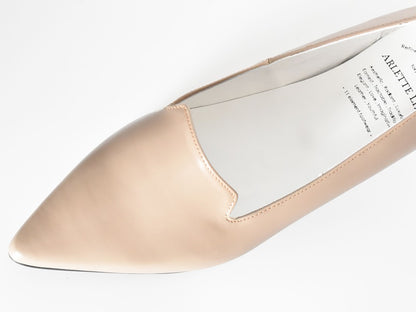 1019  ポインテッドフラットオペラシューズ　AL2405K　Beige　　木型No.A296