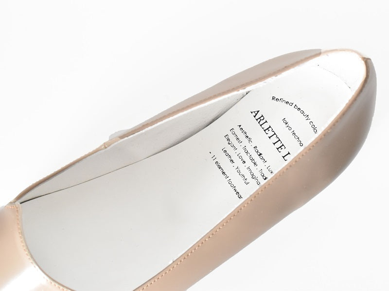 1019  ポインテッドフラットオペラシューズ　AL2405K　Beige　　木型No.A296