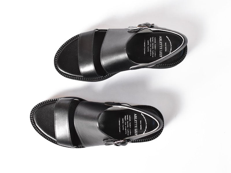 厚底ストラップサンダル　AL2510S  Black　木型 . S1642H