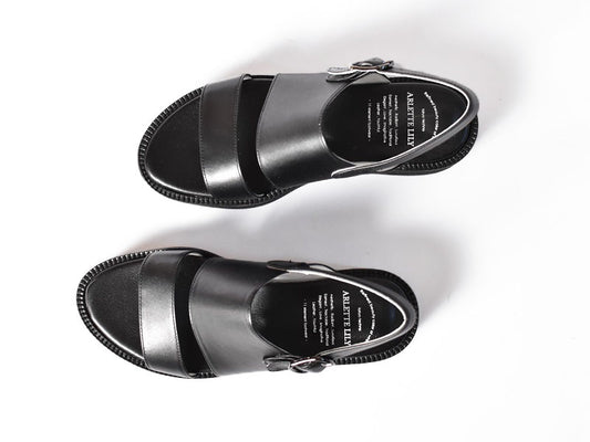 厚底ストラップサンダル　AL2510S  Black　木型 . S1642H