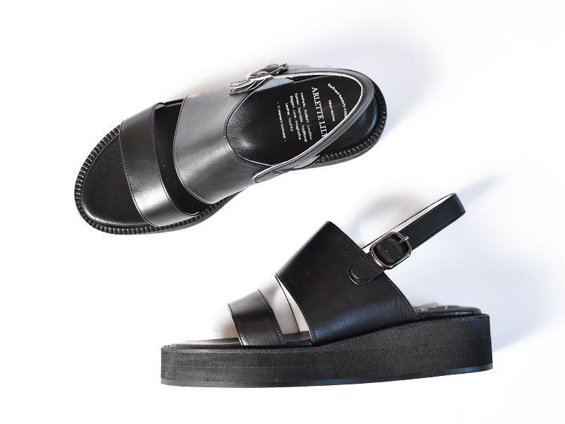厚底ストラップサンダル　AL2510S  Black　木型 . S1642H