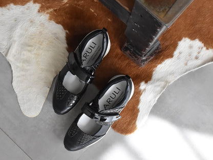 0001　Wingtip One Strap Velcro Sneakers　AL2525SN  Blackcombi　木型 . F1888