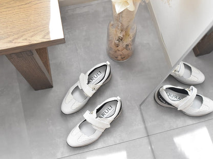 0001　Wingtip One Strap Velcro Sneakers　AL2525SN  Whitecombi　木型 . F1888