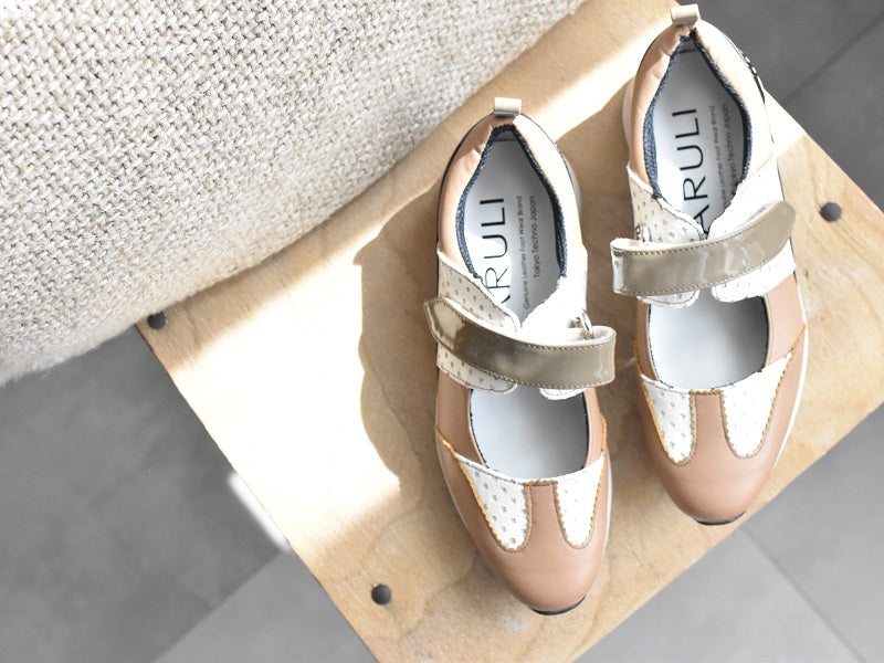 0001　Wingtip One Strap Velcro Sneakers　AL2525SN  Browncmbi　木型 . F1888