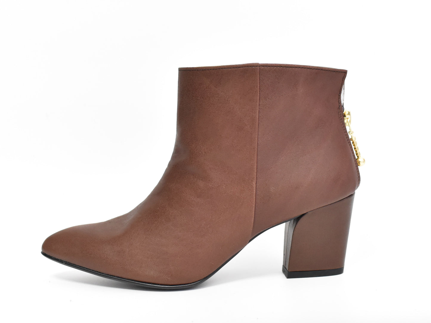 019  ポインテッドバックジップショートブーツ　AL2331SB　Darkbrown　　木型No.X1395