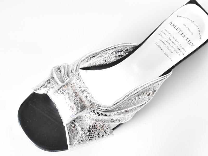 1025  ドレープクロスストラップミュール　AL2409S　Silverpaison　　木型No.G1908H