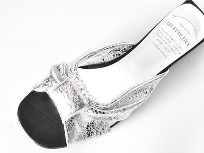 1025  ドレープクロスストラップミュール　AL2409S　Silverpaison　　木型No.G1908H