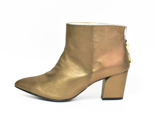 1022  ポインテッドバックジップショートブーツ　AL2331SB　Bronze　　木型No.X1395