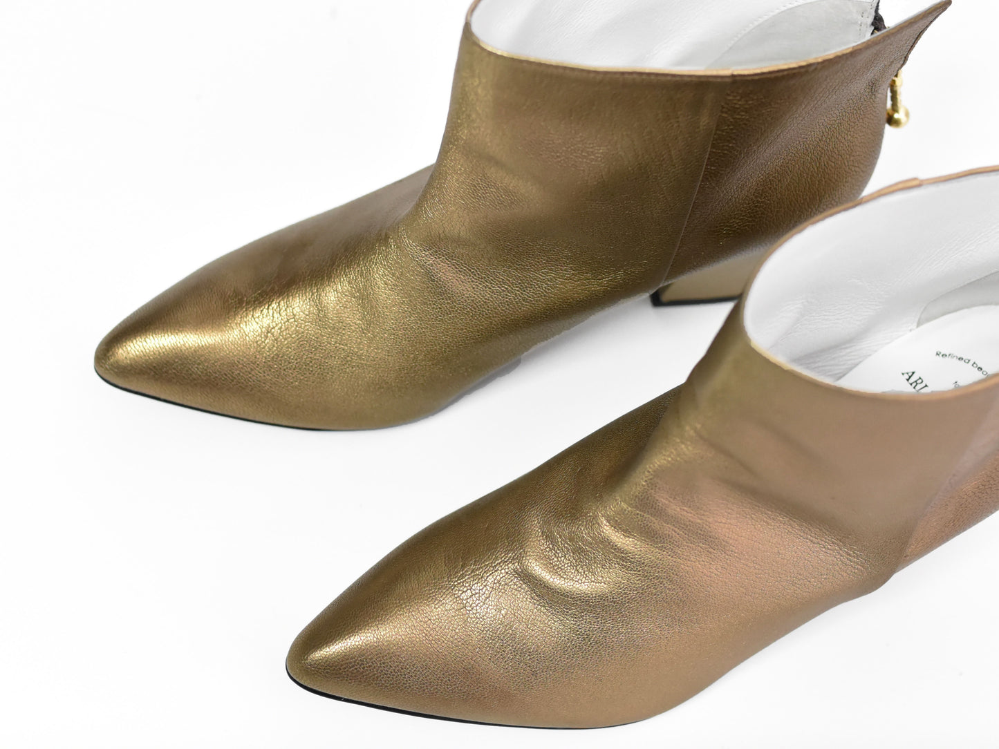 1022  ポインテッドバックジップショートブーツ　AL2331SB　Bronze　　木型No.X1395