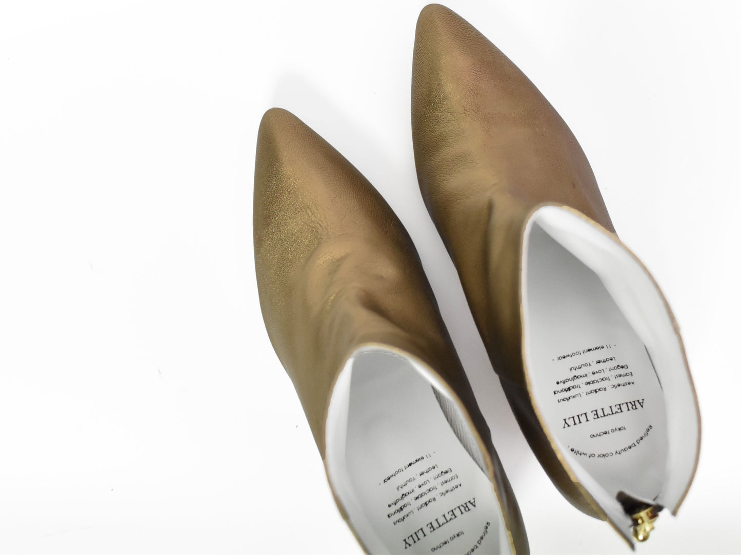 1022  ポインテッドバックジップショートブーツ　AL2331SB　Bronze　　木型No.X1395