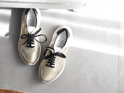 0001　Roundtoe Lace Up Highttech LeatherSneakers　AL2500SN  Goldcombi　木型 . C1699
