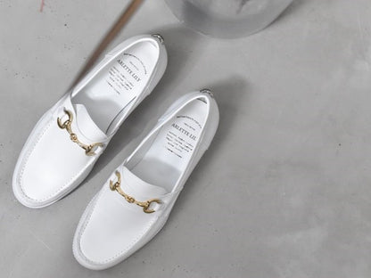 008  ラウンドトウビットローファー (スムース)　AL2103K  White　　木型No.C1813