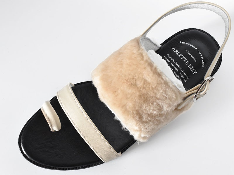 1024  異素材コンビバックベルトトングサンダル　AL2411S　Mouton　　木型No.S1642H