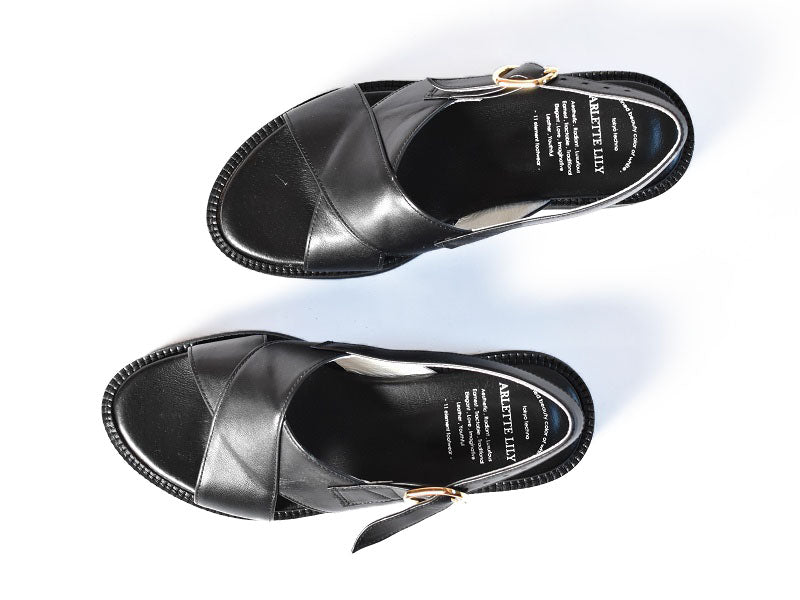 厚底ストラップサンダル　AL2514S  Black　木型 . S1642H