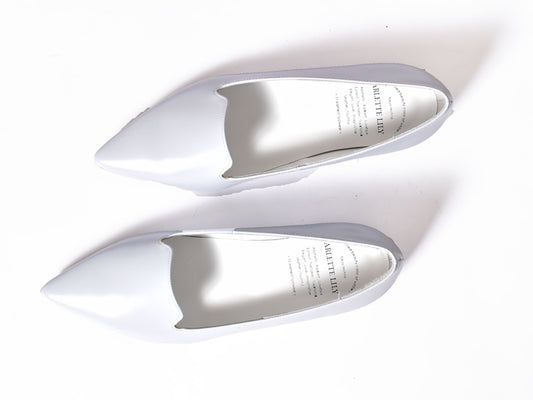 1019  ポインテッドフラットオペラシューズ　AL2405K　Lightblue　　木型No.A296