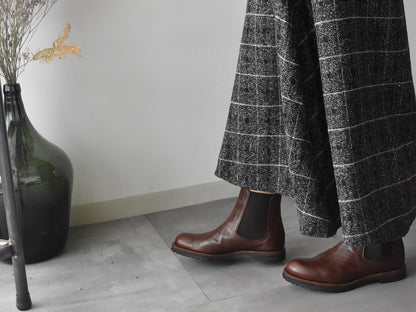 00001　ラウンドトウサイドゴアショートブーツ　AL2517SB　Darkbrown　　木型No.G1913