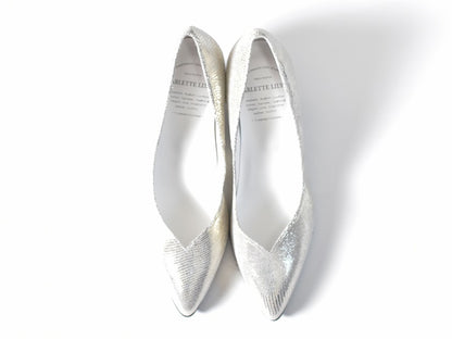 016  ポインテッドVカットパンプス　AL2418P   Goldlizard　　木型No.HARVEST