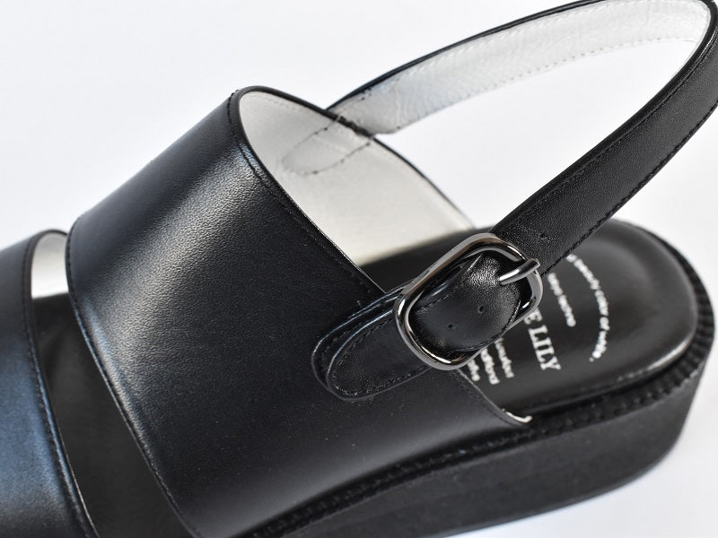 厚底ストラップサンダル　AL2510S  Black　木型 . S1642H