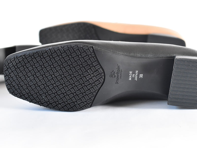 スクエアトウ三連メタルビットモカシンレインシューズ　AL2504K  Black/Beige　木型No.OGA (コピー)