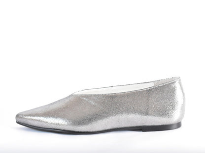 ポインテッドミッドカットフラットシューズ　AL2509K  Silvermetaric　　木型No.A296