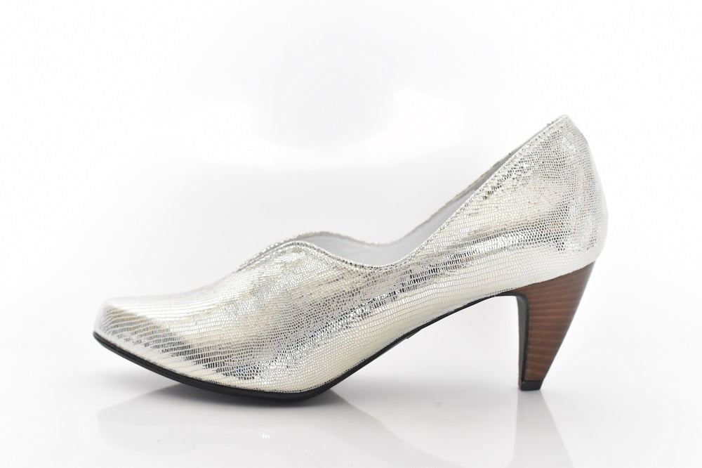 003 ポインテッドセミハートパンプス　AL2318P  Goldlizard　　木型No.W2654