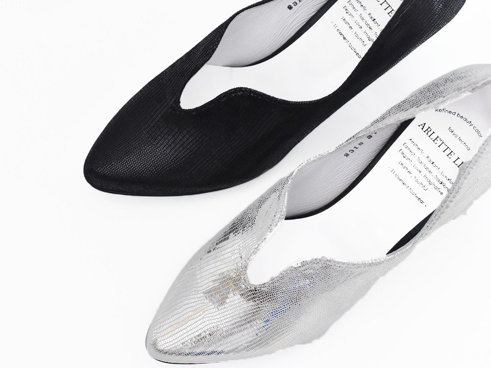 003 ポインテッドセミハートパンプス　AL2318P  Goldlizard　　木型No.W2654